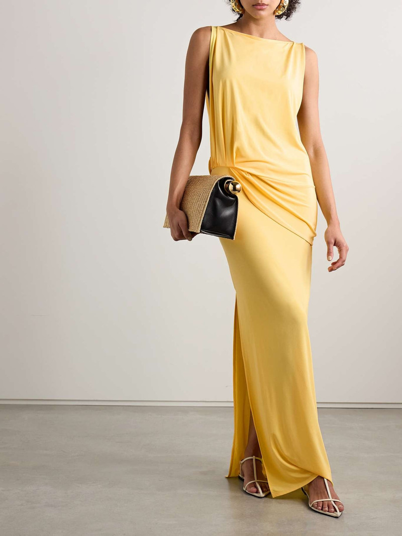JACQUEMUS Peplo stretch-jersey maxi dress Yellow outlook