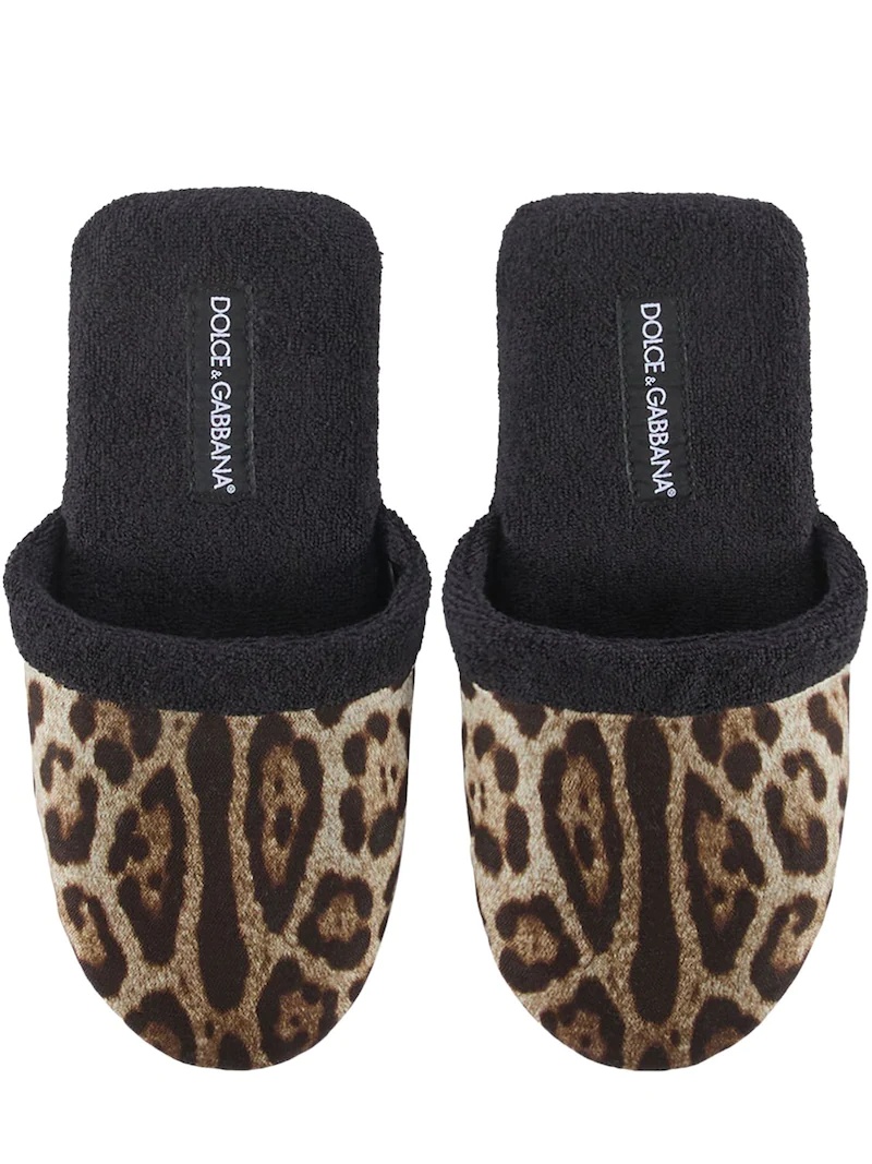 LEOPARDO COTTON TERRY SLIPPERS - 4