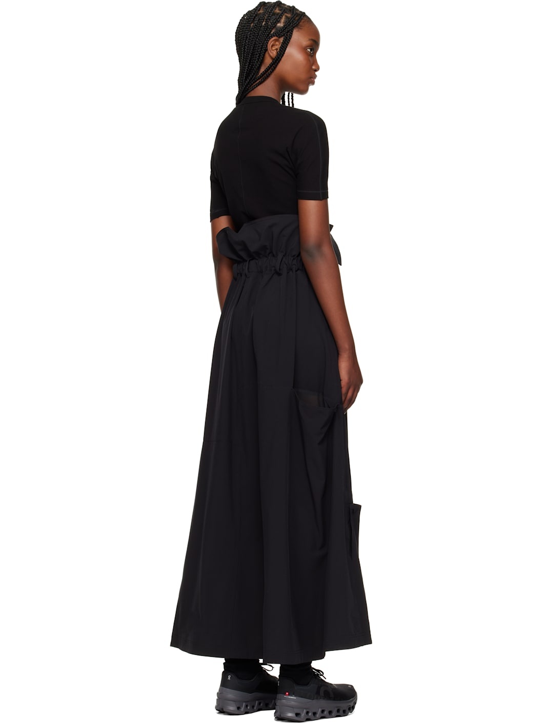 Black Vent Midi Skirt - 3