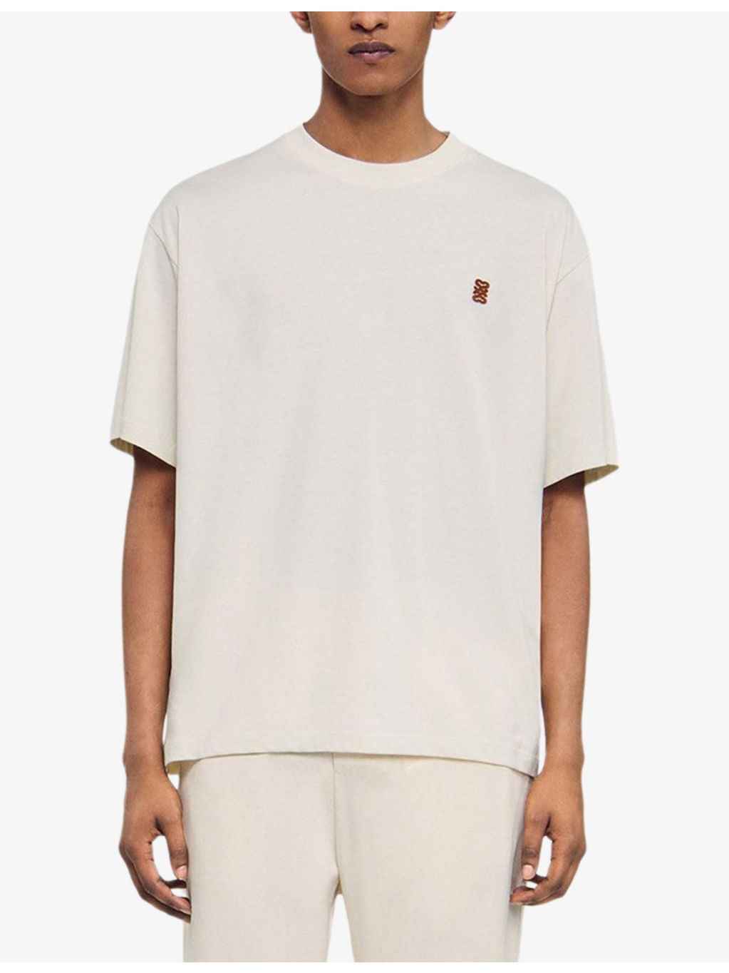 Logo-Patch Crewneck Cotton T-Shirt - 3