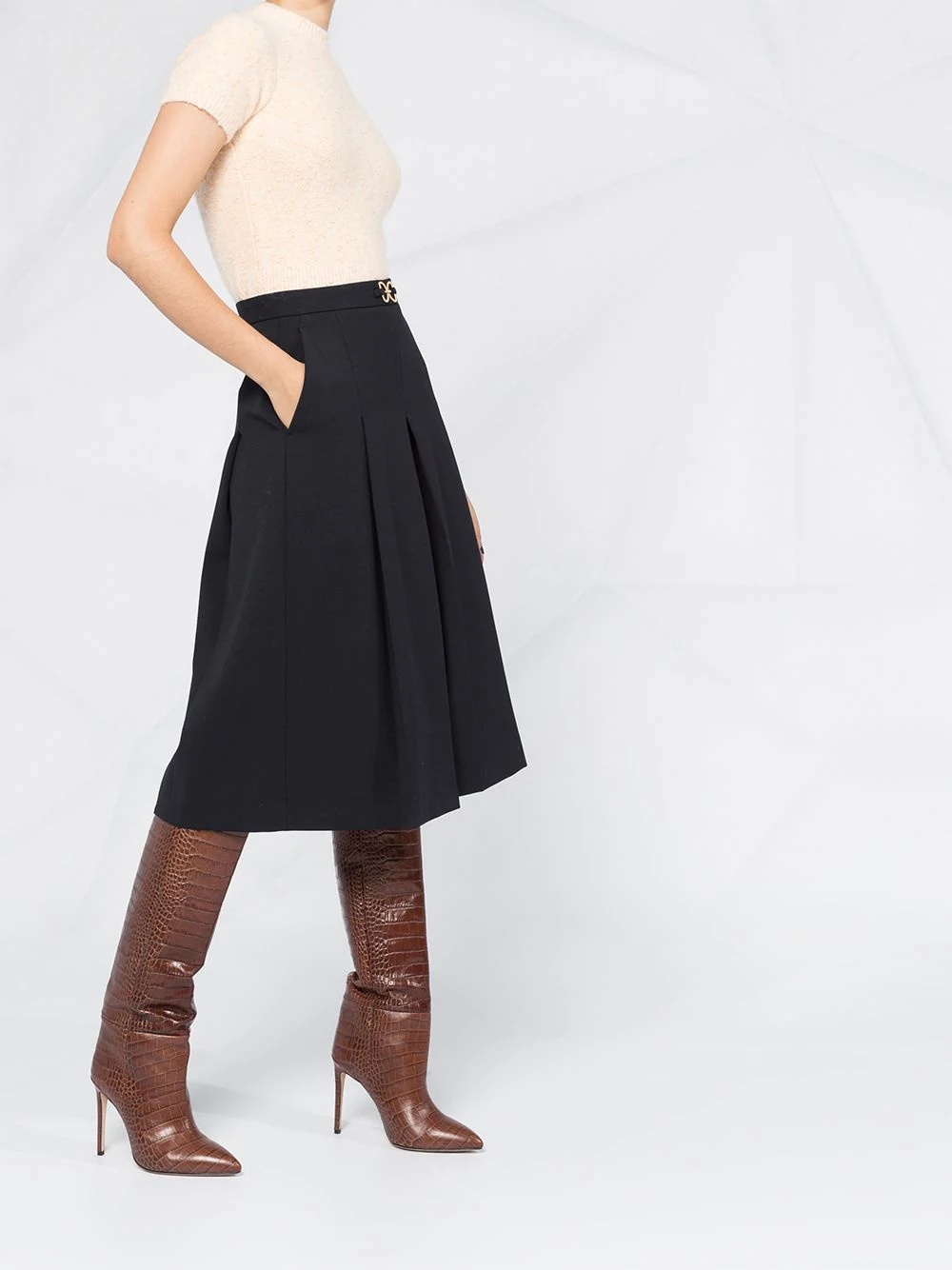 high-waist pleated culottes - 4