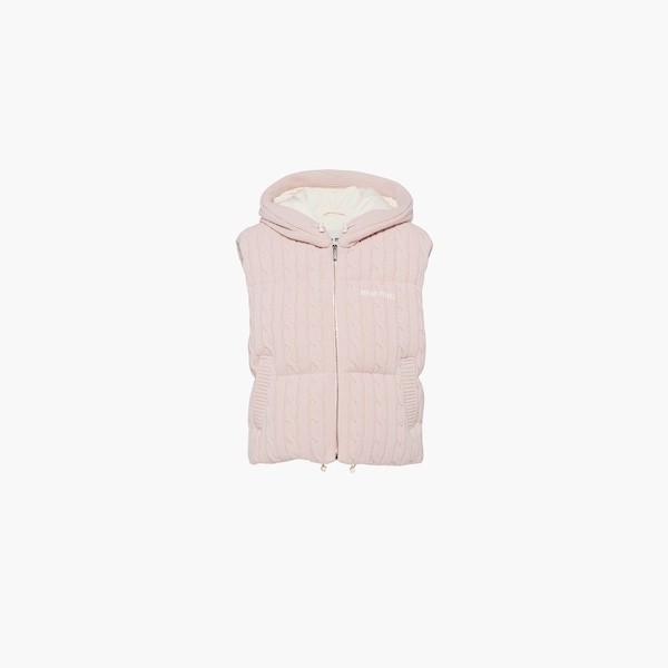 Padded cashmere wool down vest - 3