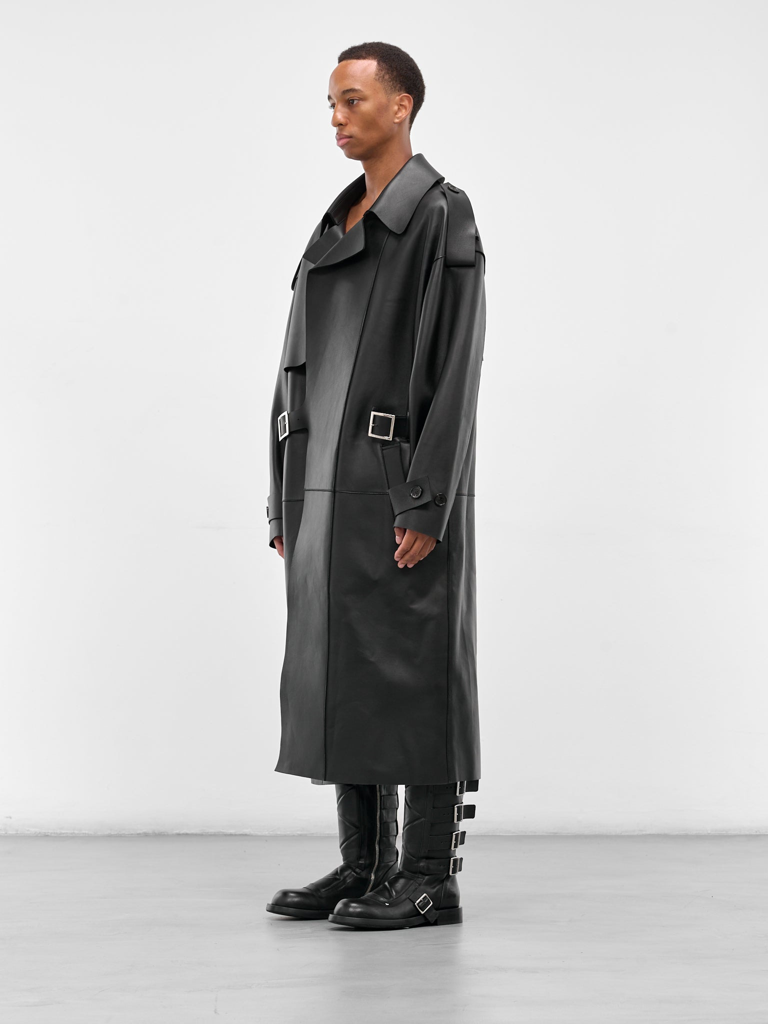 Black Sheep Leather Trench Coat - 2