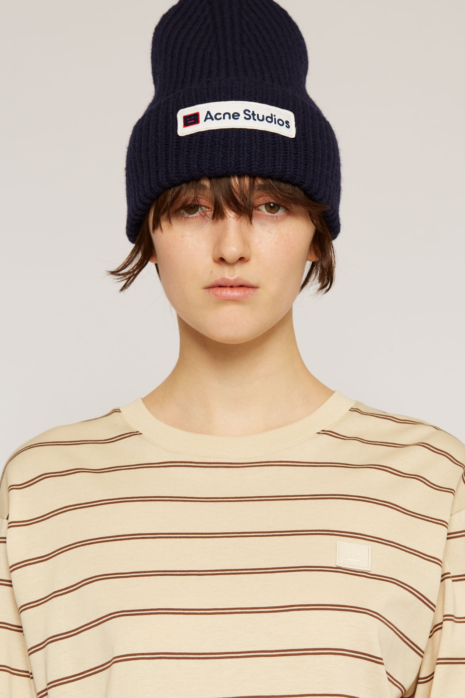 Logo patch wool beanie navy - 5