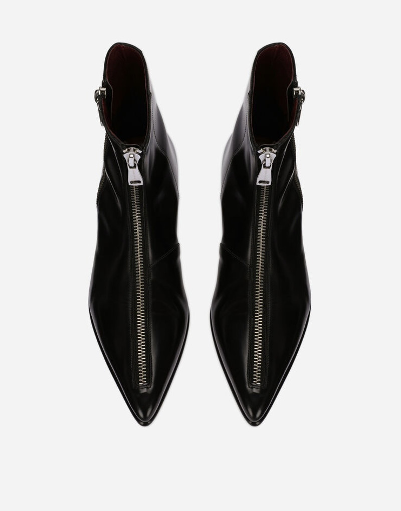 Brushed calfskin ankle boots with zipper 4
