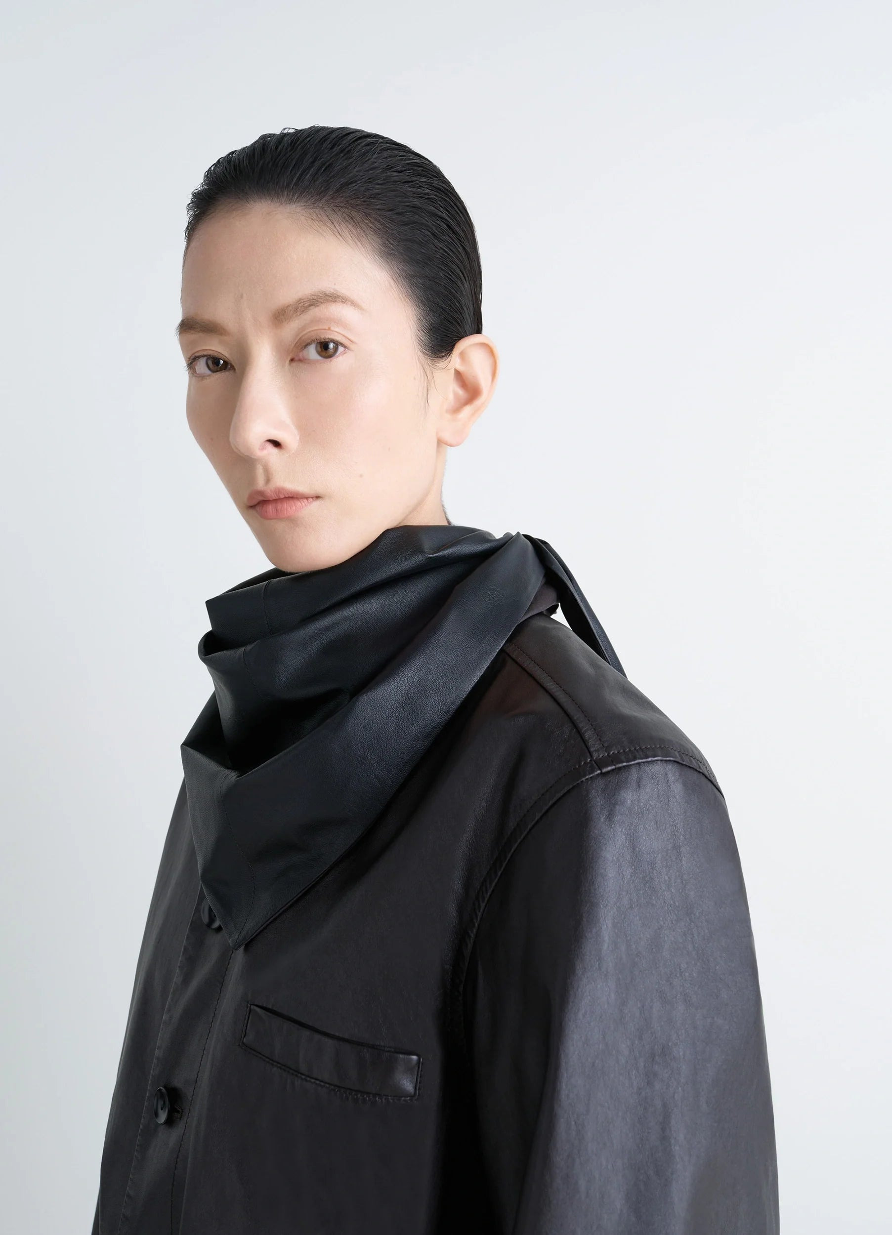 LEATHER TRIANGLE SCARF - 2