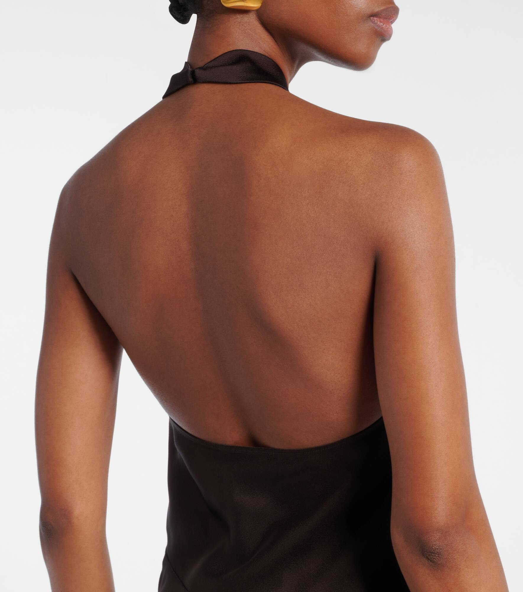 Cutout halterneck satin top - 5