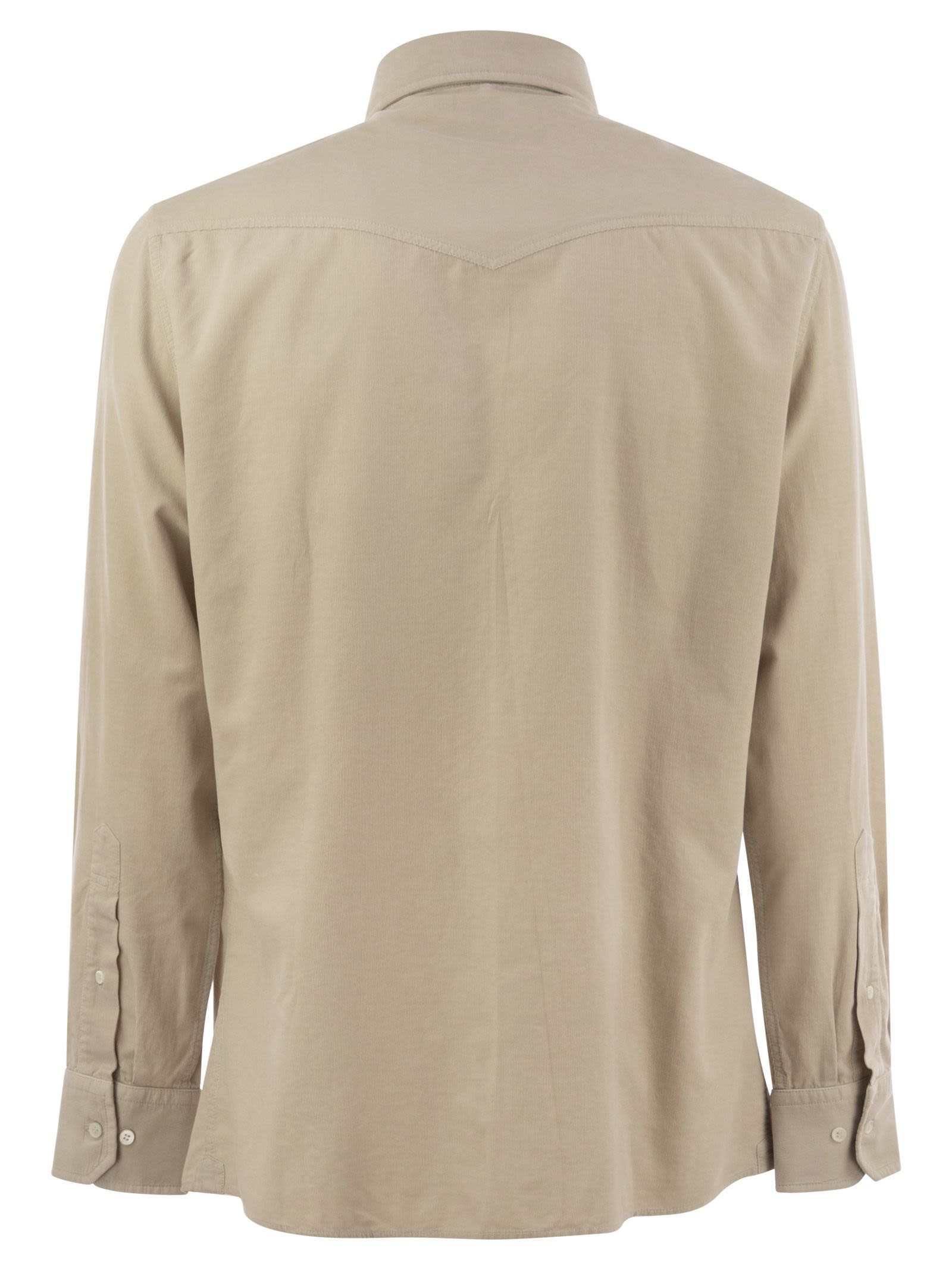 Brunello Cucinelli Men Easy Fit Corduroy Shirt - 2