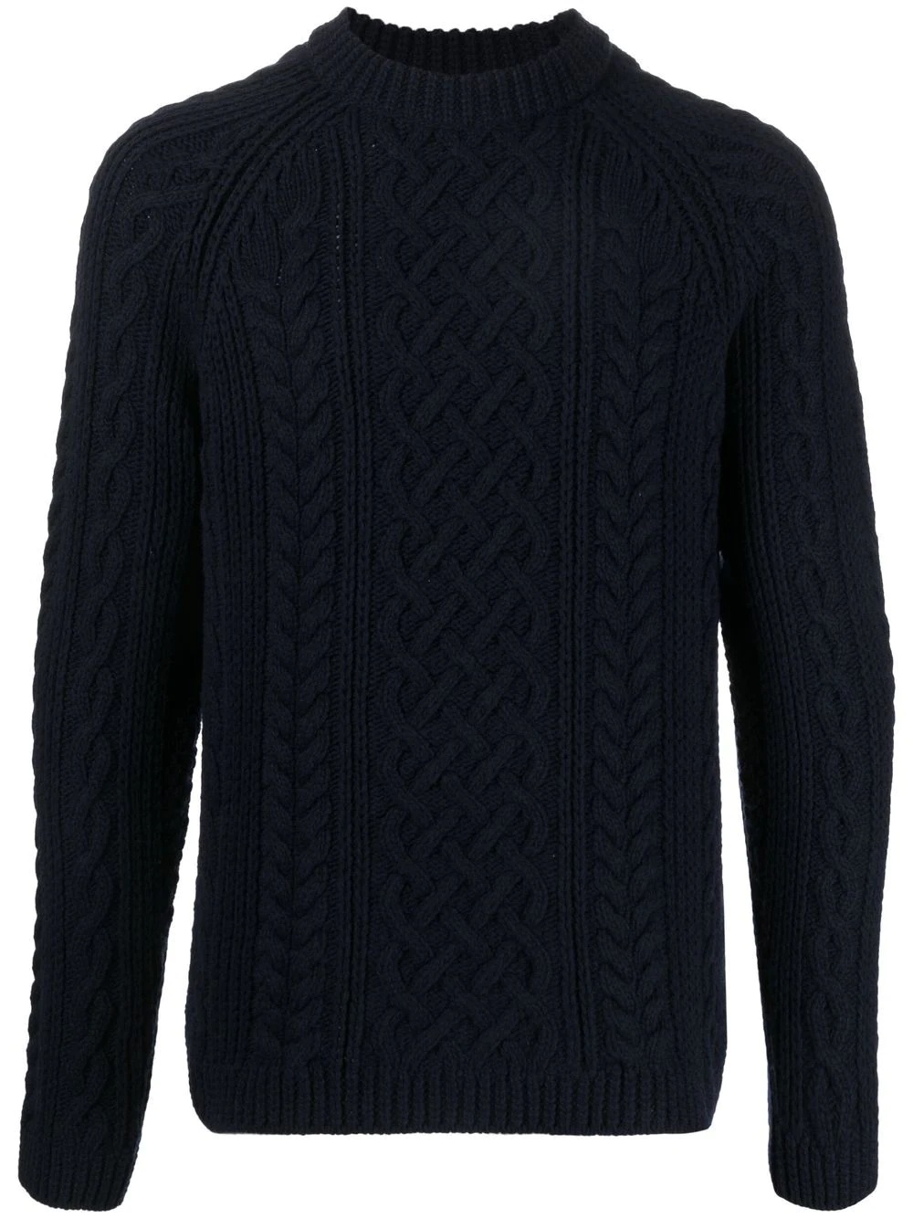 logo-patch cable-knit wool jumper - 1