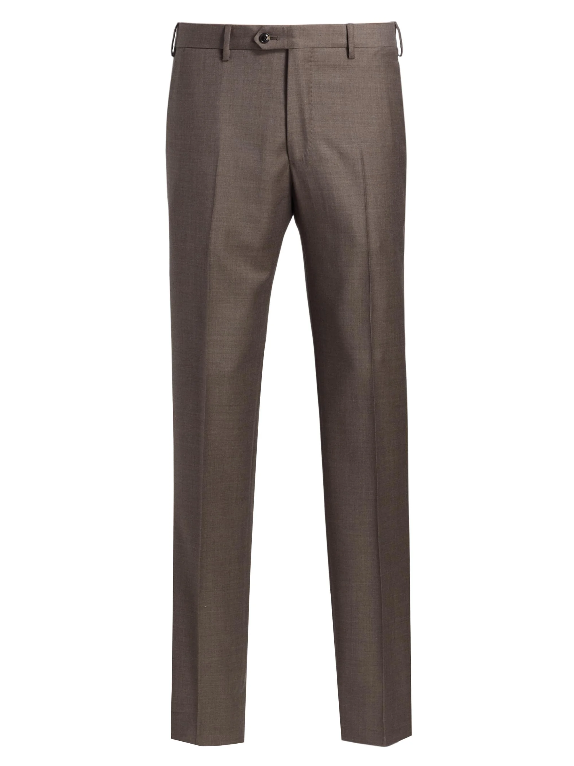 Men's Crease-Front Virgin Wool Trousers - Iron - 1
