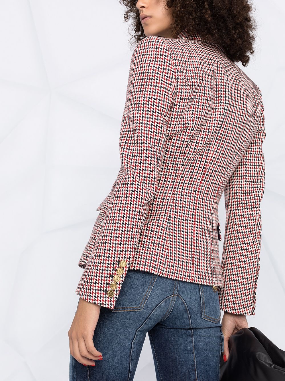 houndstooth double-breasted blazer - 3