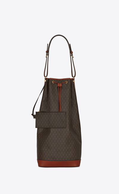 SAINT LAURENT le monogramme long bucket bag in monogram canvas and smooth leather outlook