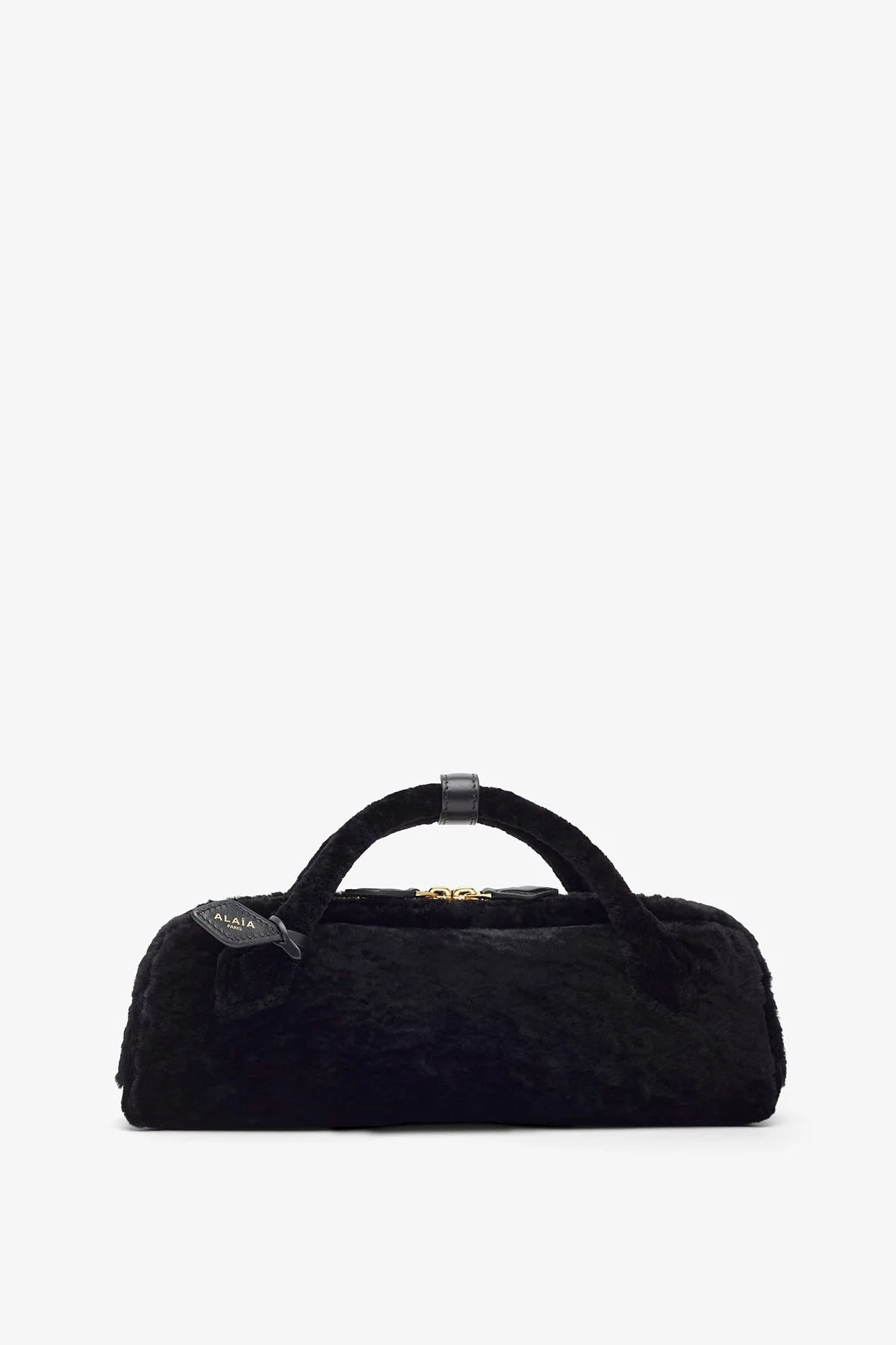 Le Teckel black shearling clutch - 1