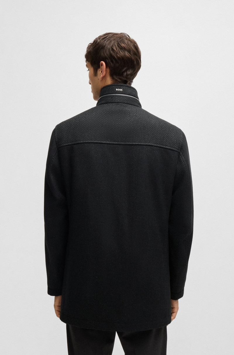 RELAXED-FIT COAT IN MICRO-PATTERNED WOOL 5