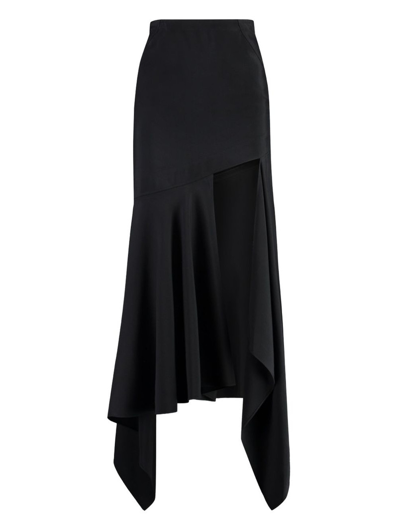 asymmetric-hem crepe skirt 1