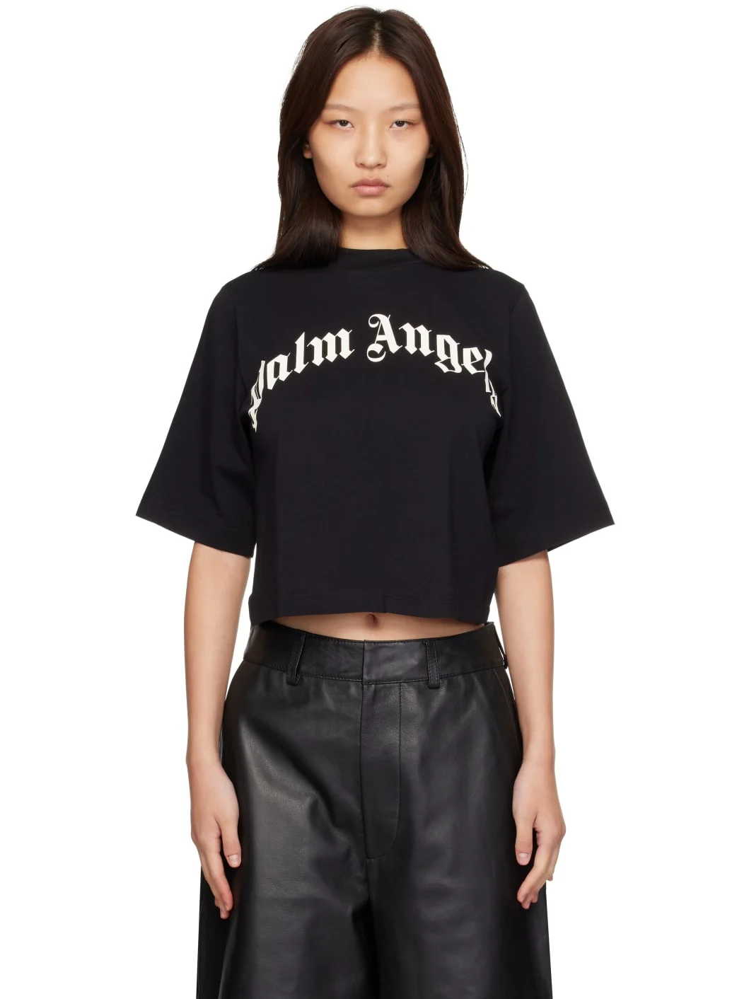Black Curved Logo Boxy T-shirt - 1