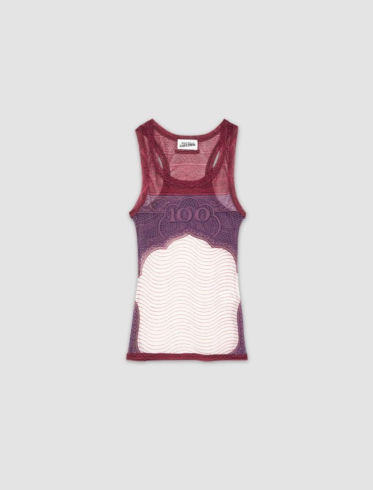 Mesh tank top with Cartouche print - 1