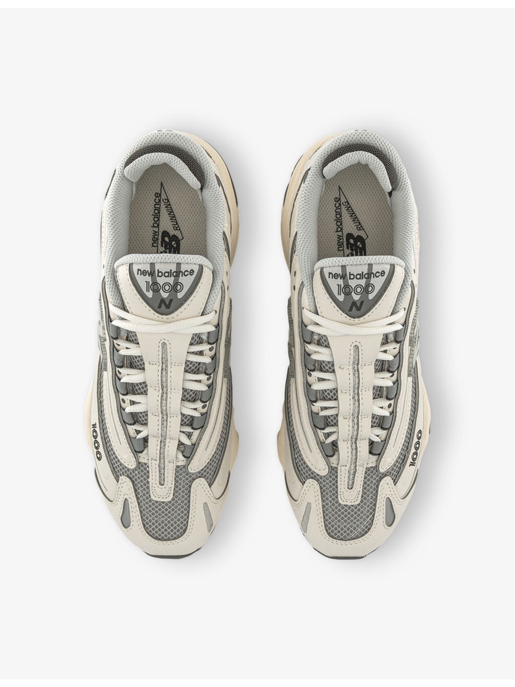 1000 Suede and Mesh Low-Top Trainers - 2