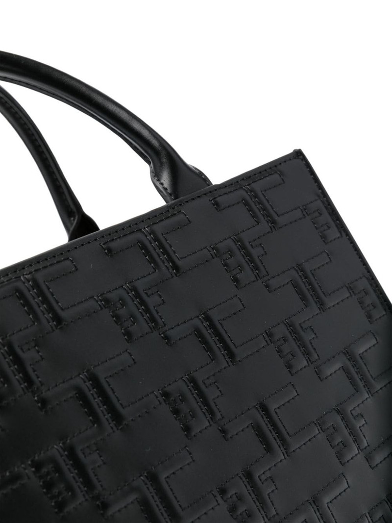 logo-embossed quilted tote bag 4