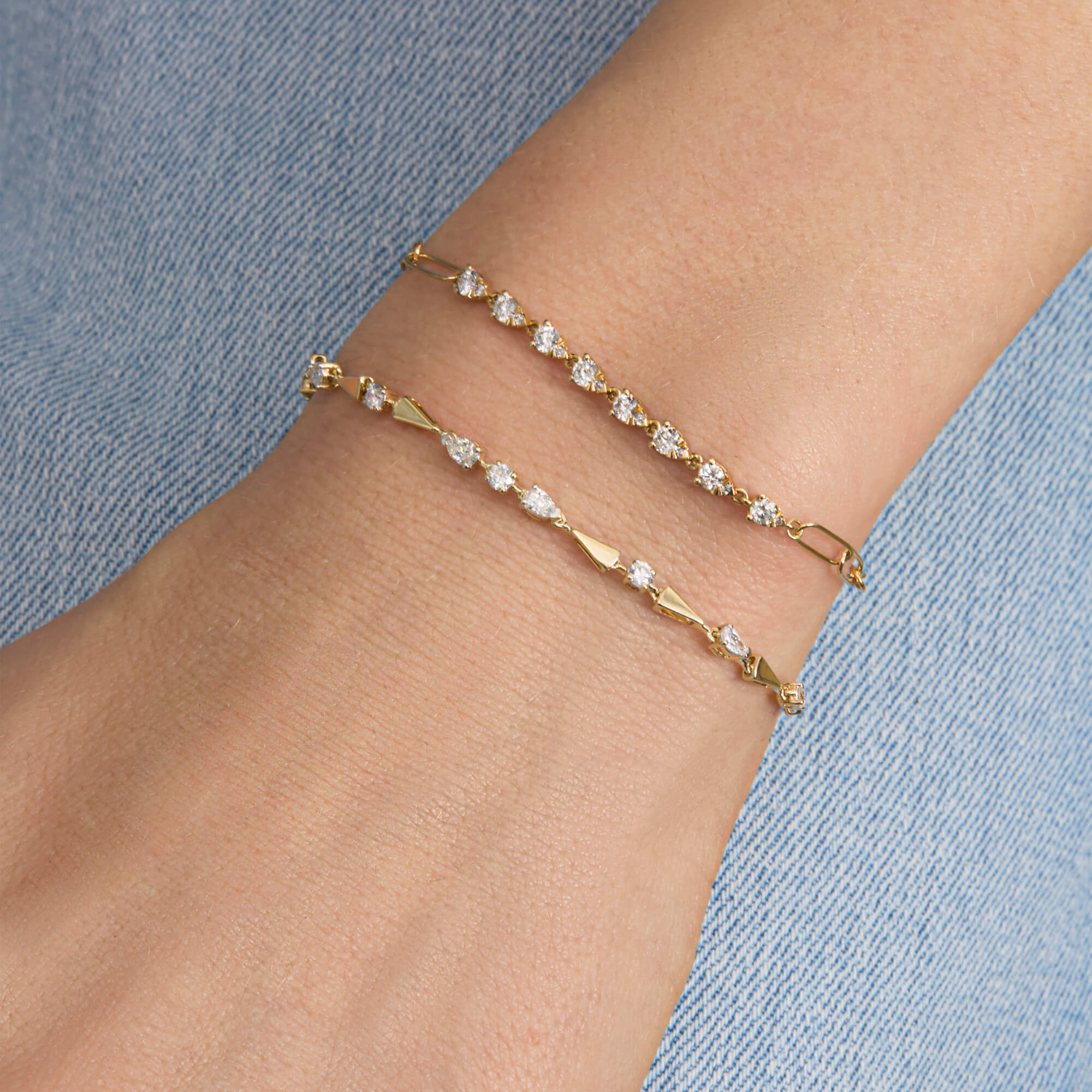 Diamond Gold Link Bracelet - 5