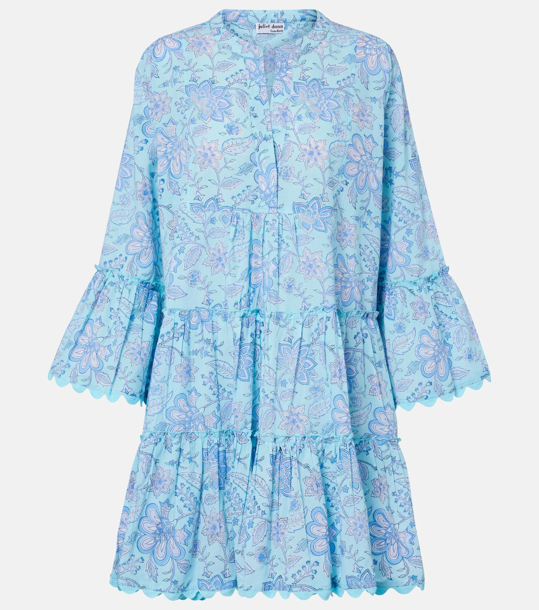 Floral scalloped cotton minidress - 1