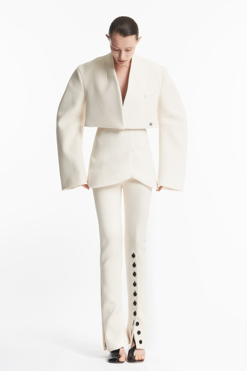 ROUNDED SLEEVE CROPPED JACKET IVORY 3