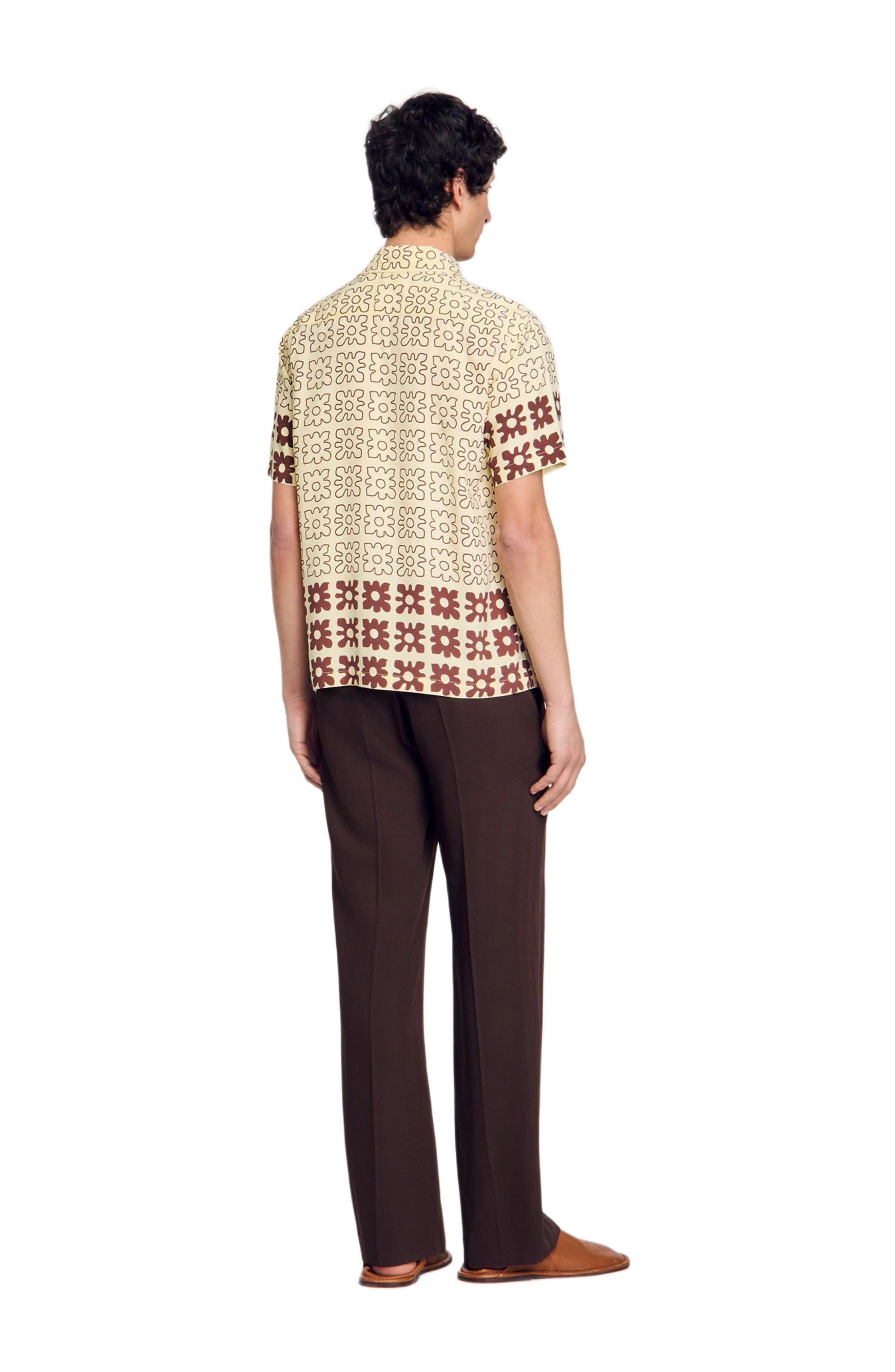 SANDRO Floral motif shirt in Oats at Nordstrom - 2