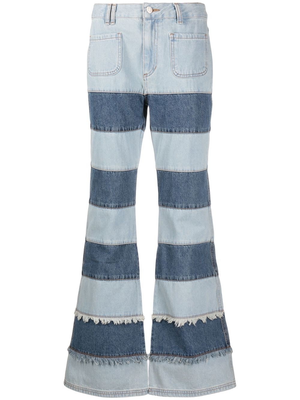 Mahina patchwork-stripe jeans - 1