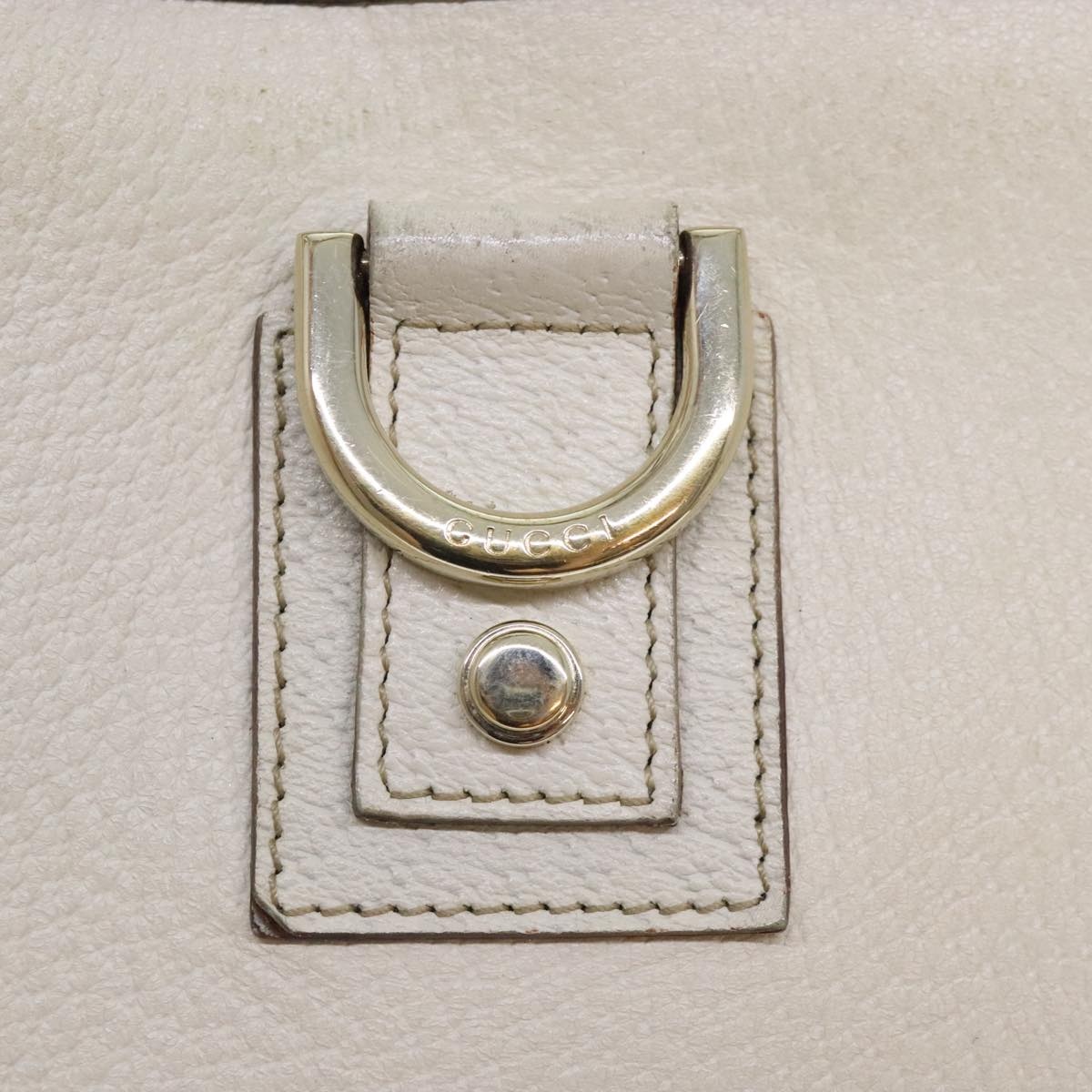 GUCCI Tote Bag Leather White Gold - 15