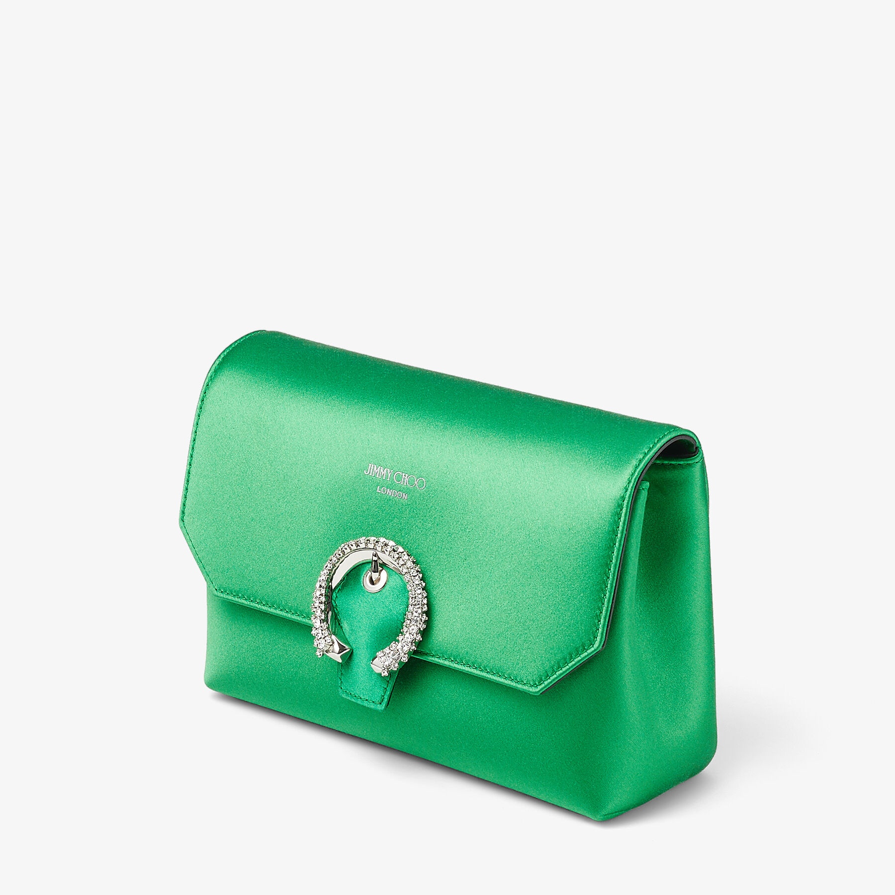 Soft Madeline
Malachite Satin Mini Bag with Crystal Buckle - 4