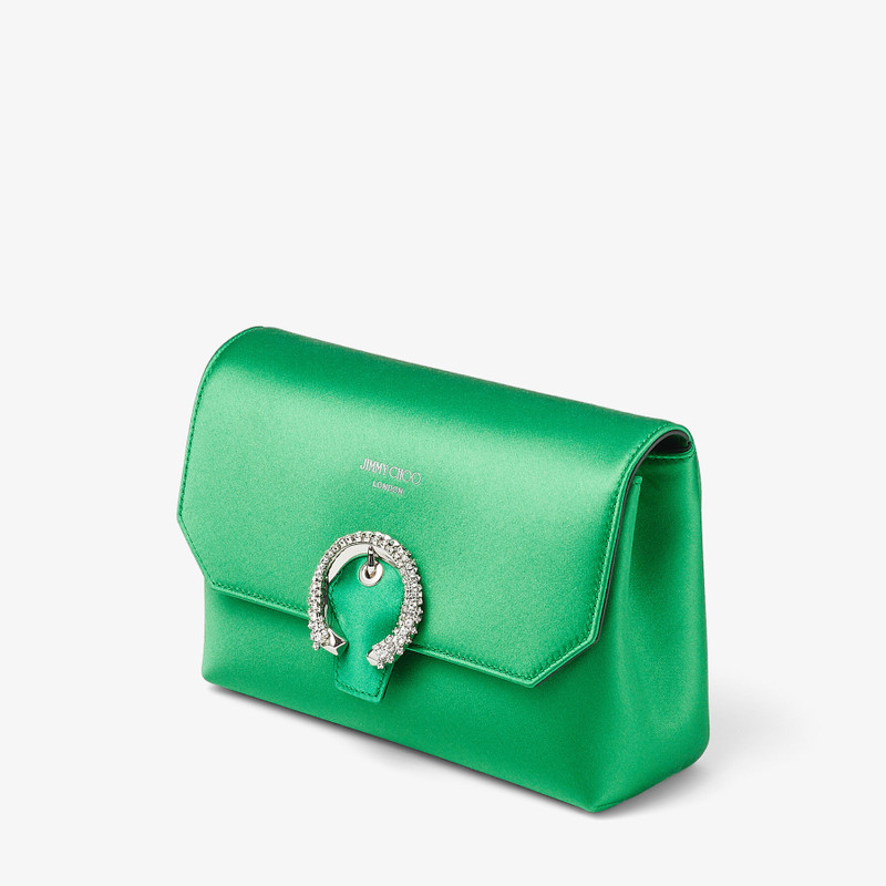 Soft Madeline
Malachite Satin Mini Bag with Crystal Buckle 4