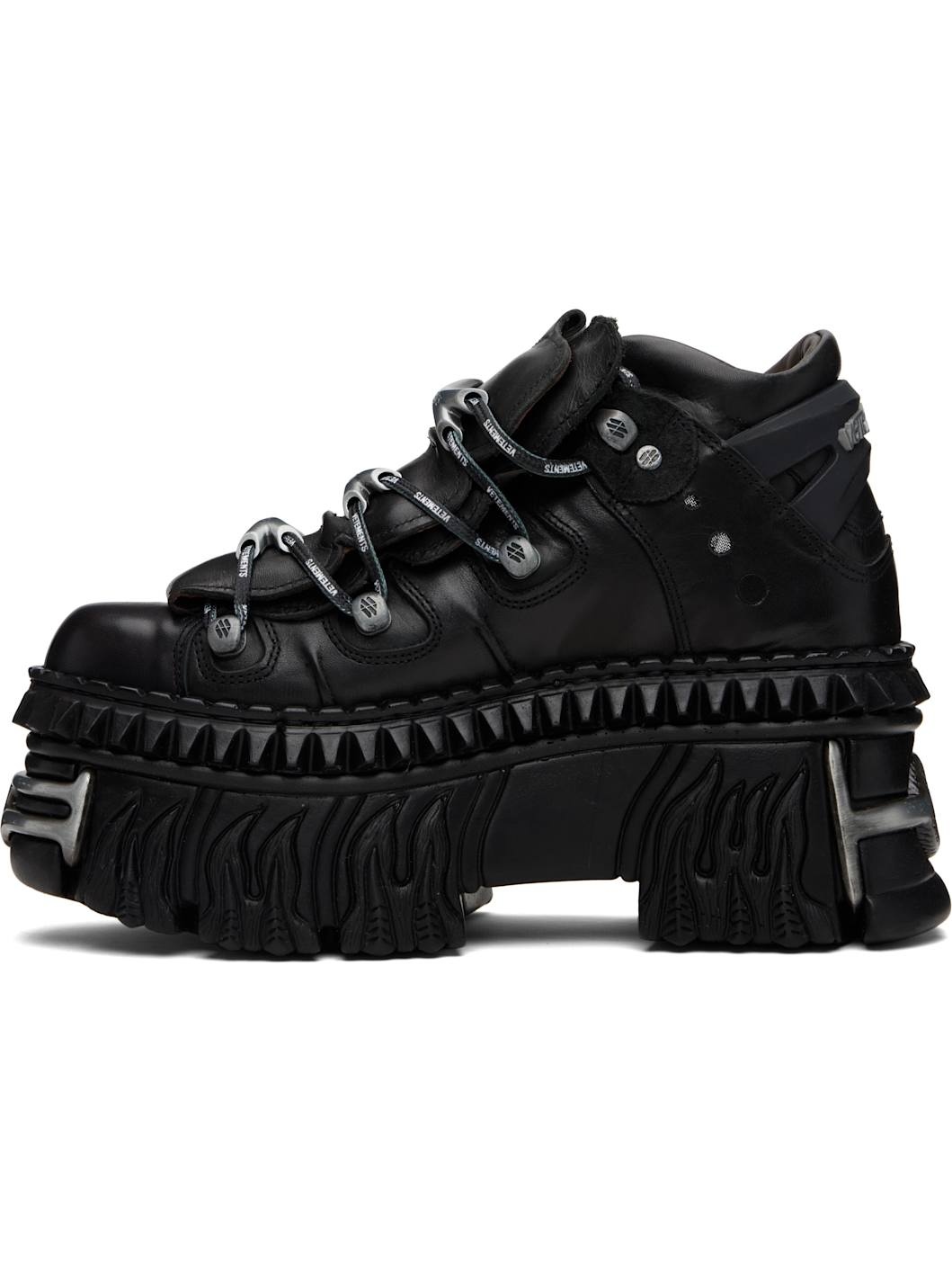Black New Rock Edition Platform Sneakers - 3