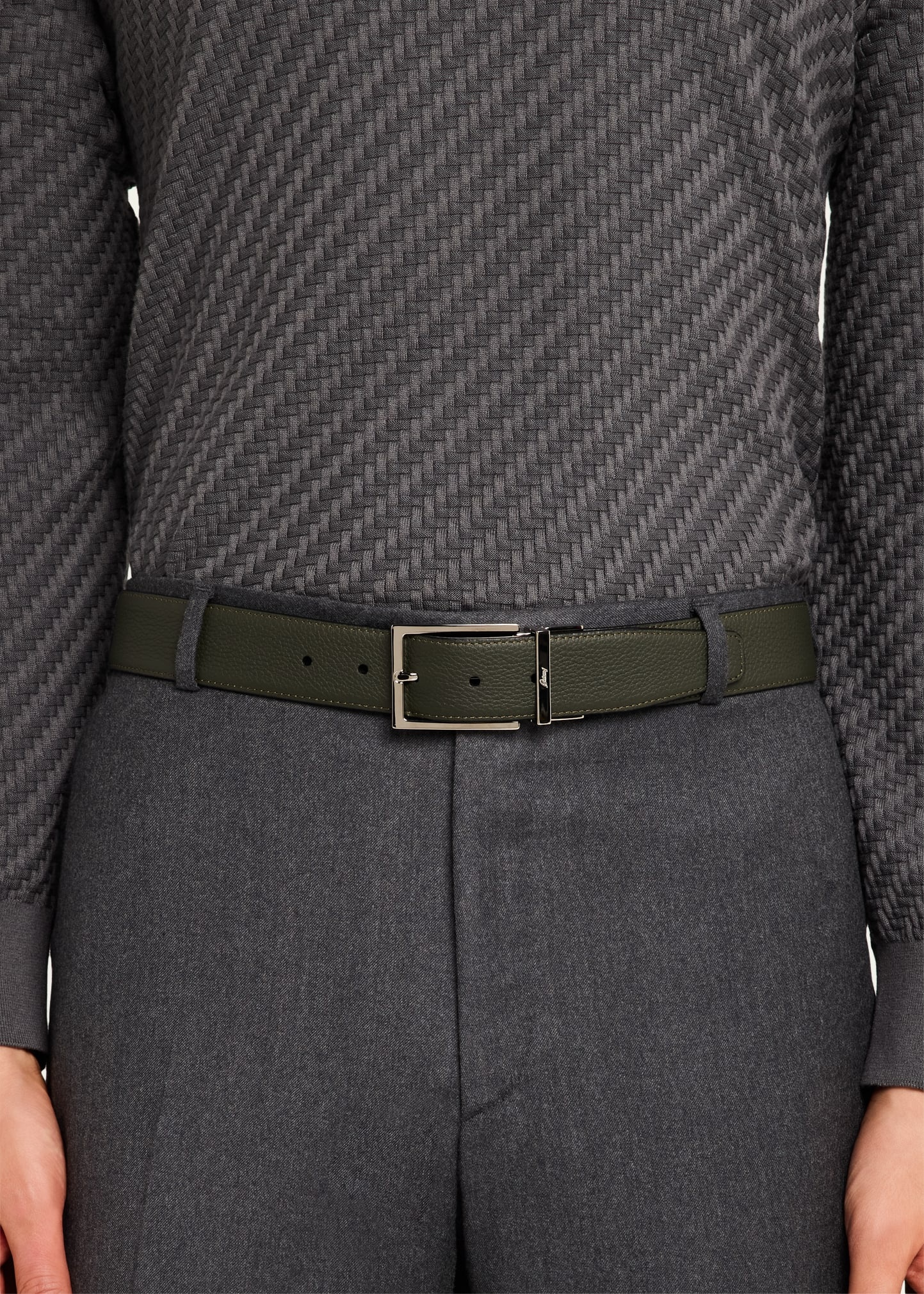 Men's Reversible Grained Leather Belt - 2