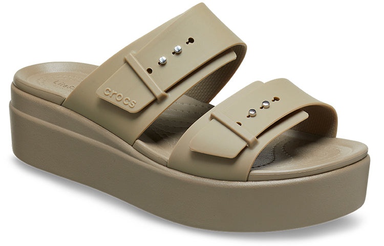 (WMNS) Crocs Brooklyn Low Wedge Sandal 'Beige' 207431-260 - 3