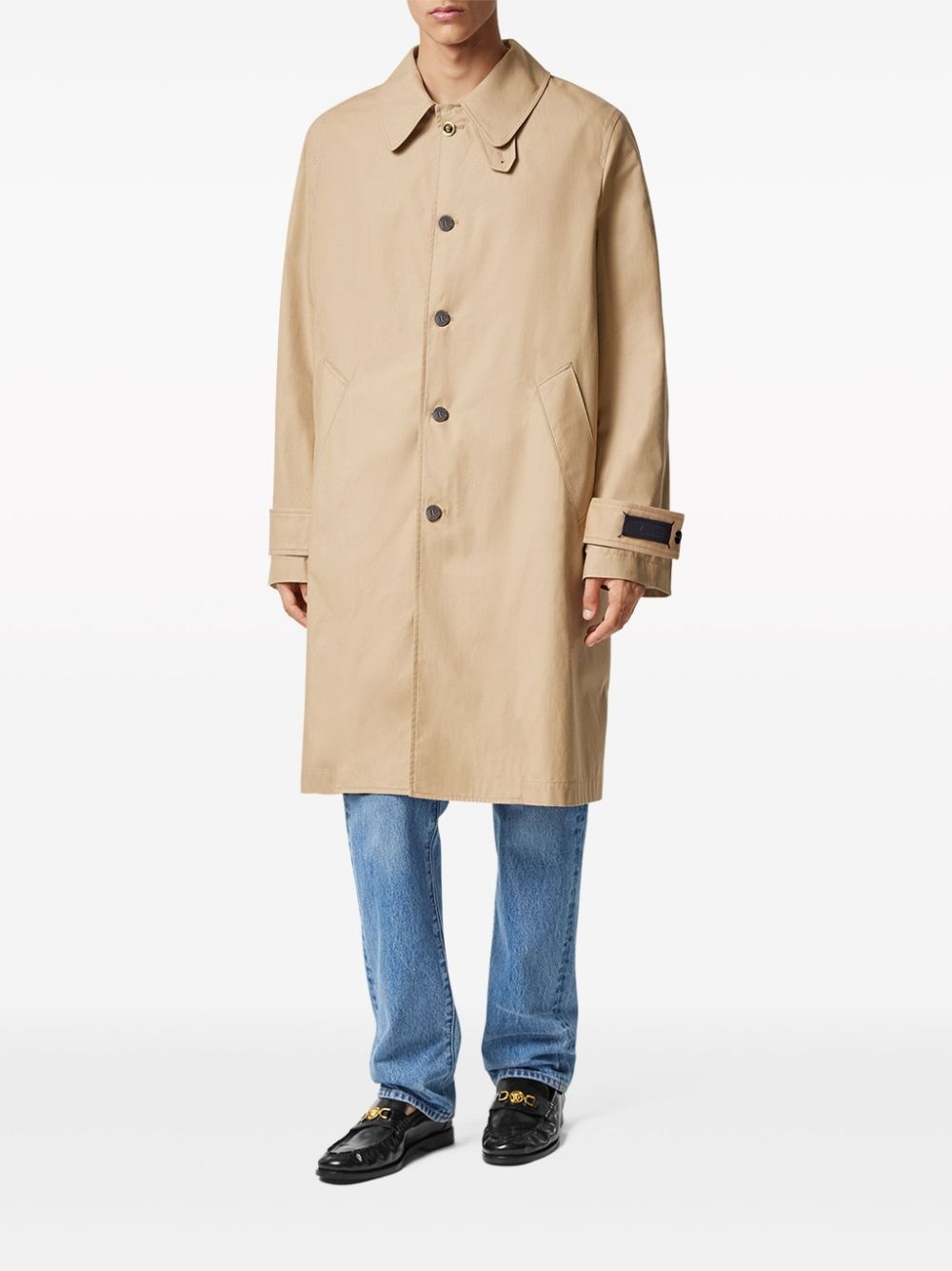 single-breasted cotton coat - 3