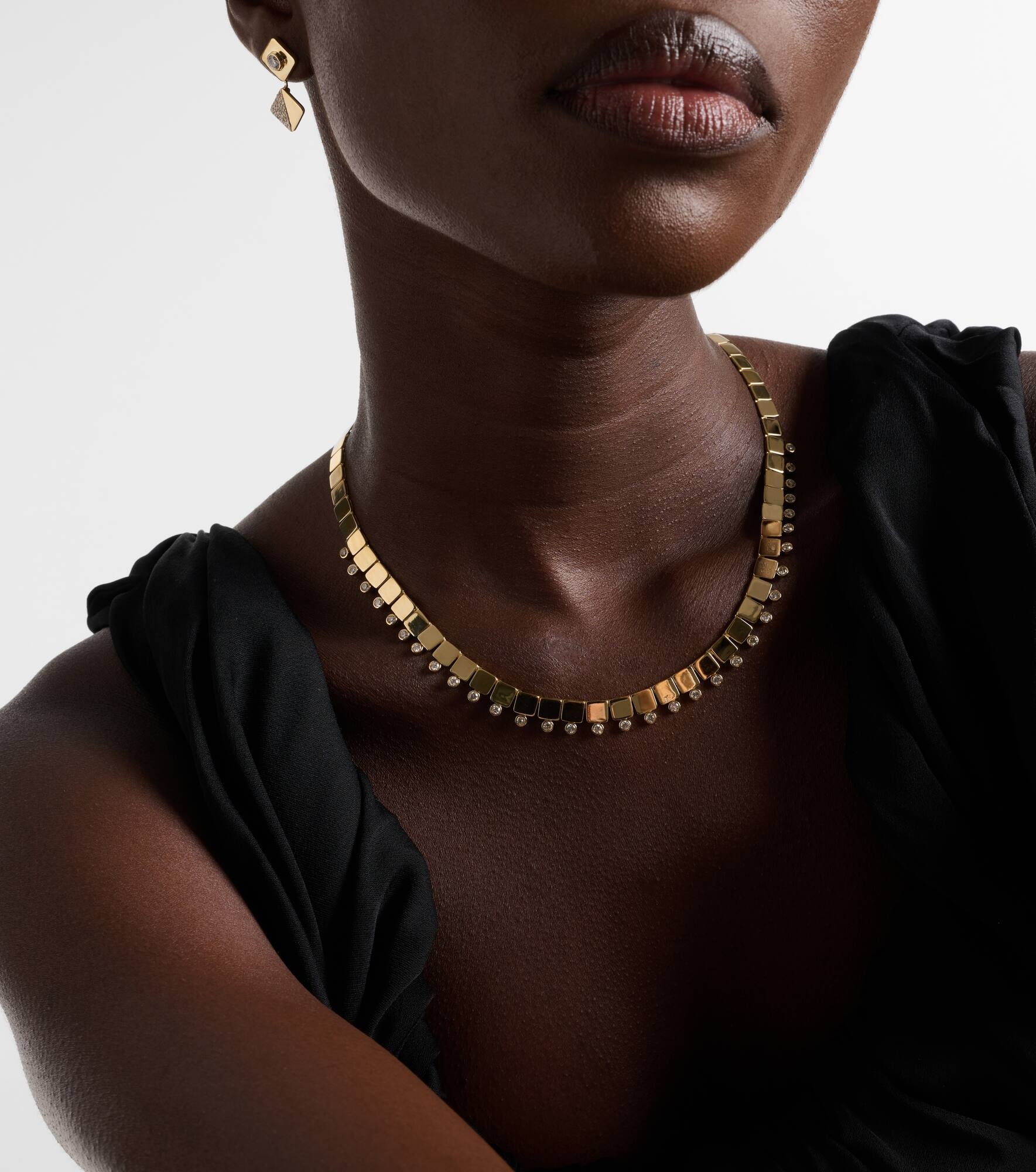 18kt gold necklace with diamonds - 2