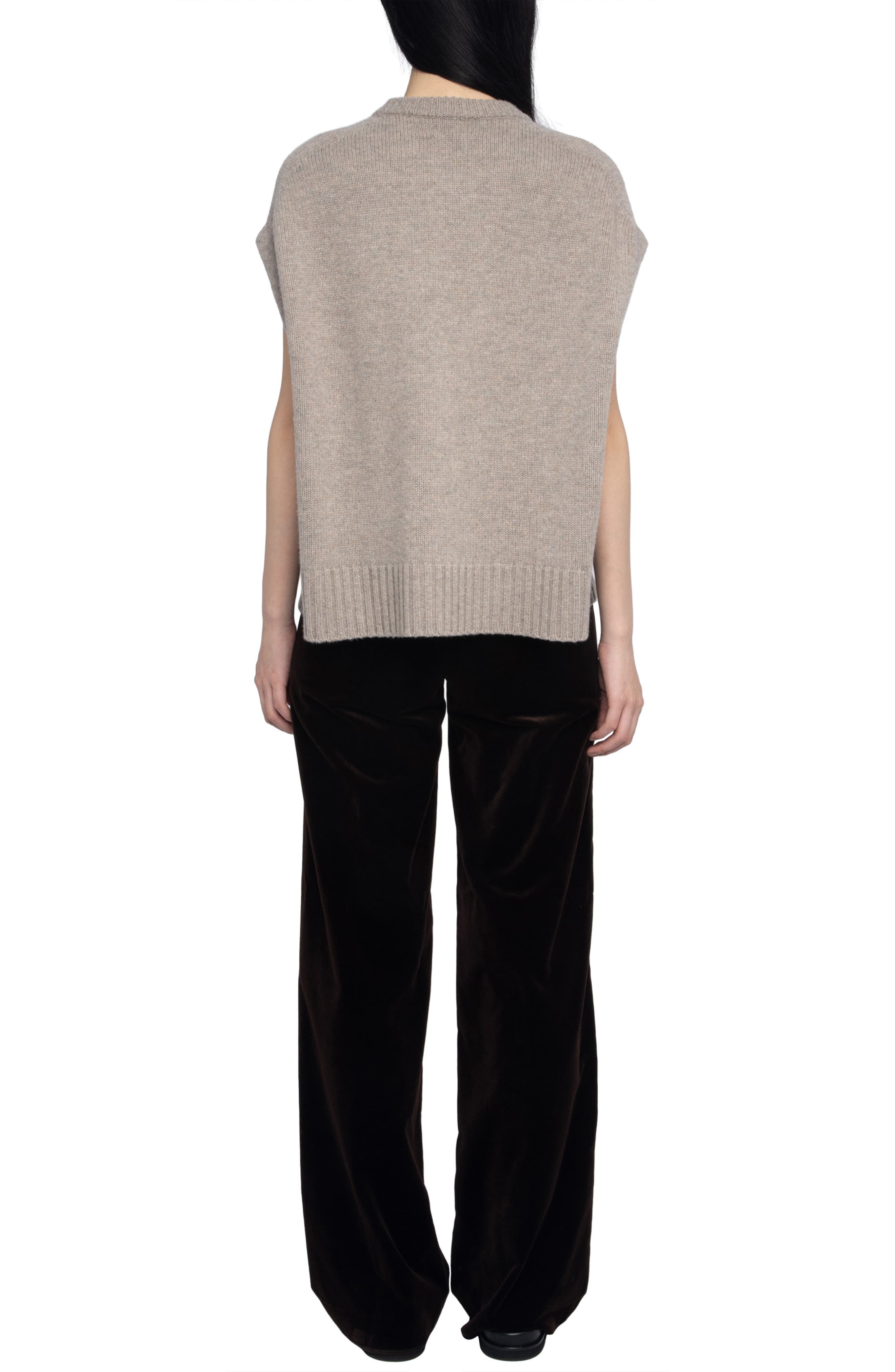 Zadig & Voltaire Darcy Short Sleeve Wool & Cashmere Sweater in Avoine at Nordstrom - 7