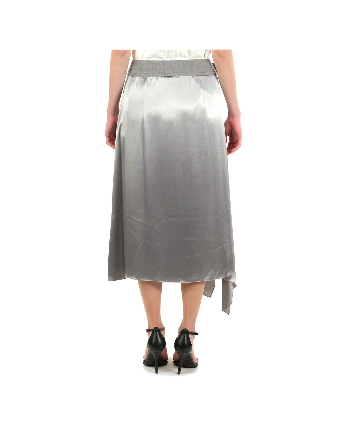 Viscose Satin Draped Skirt - 4