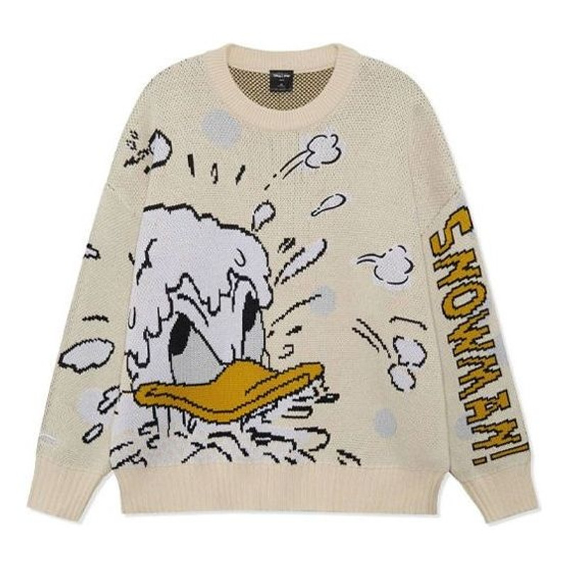 Li-Ning x Disney Graphic Crew Neck Sweater 'Beige' AMBR018-4 - 1