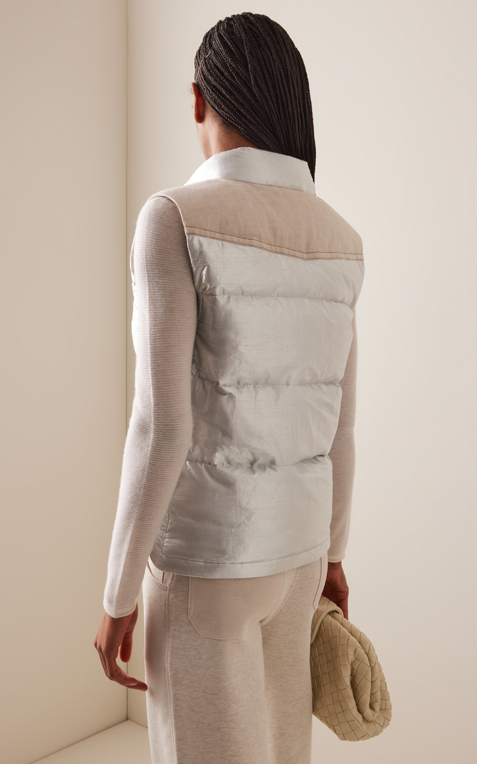 Pinchot Lamé Down Vest silver - 4