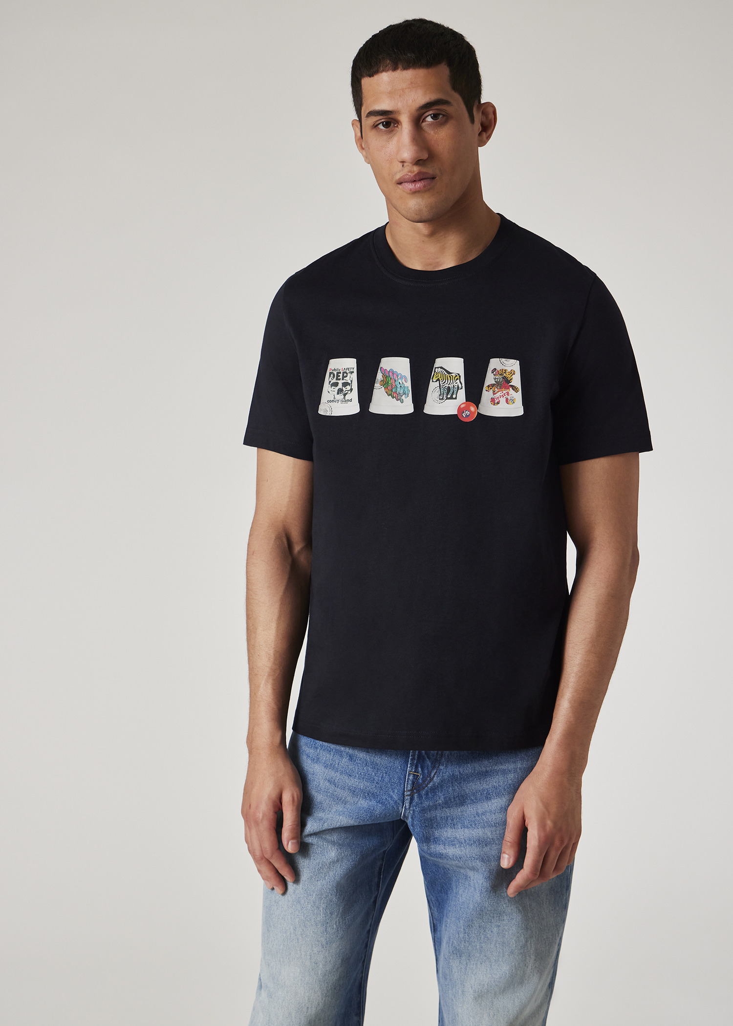 Dark Navy 'Cups' Print T-Shirt - 4