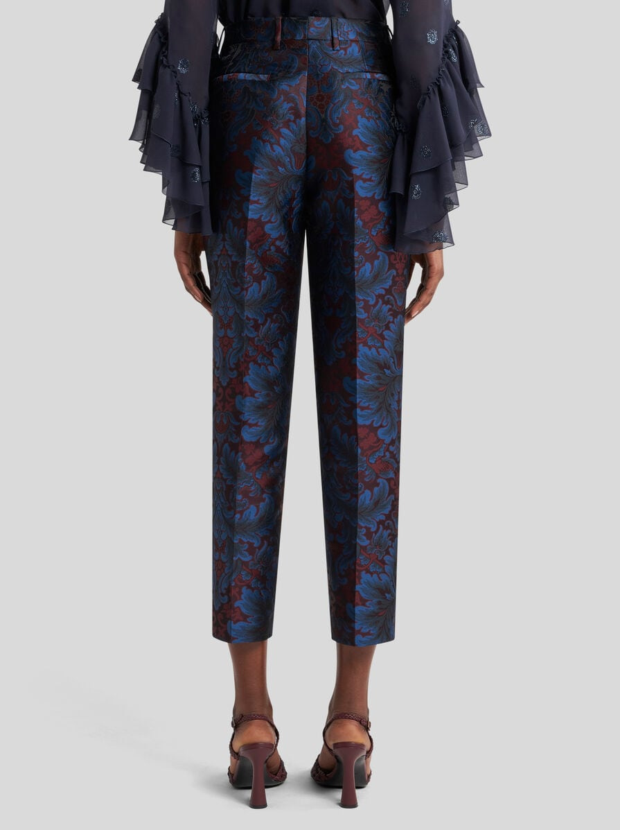 SILK-BLEND JACQUARD CIGARETTE TROUSERS - 5