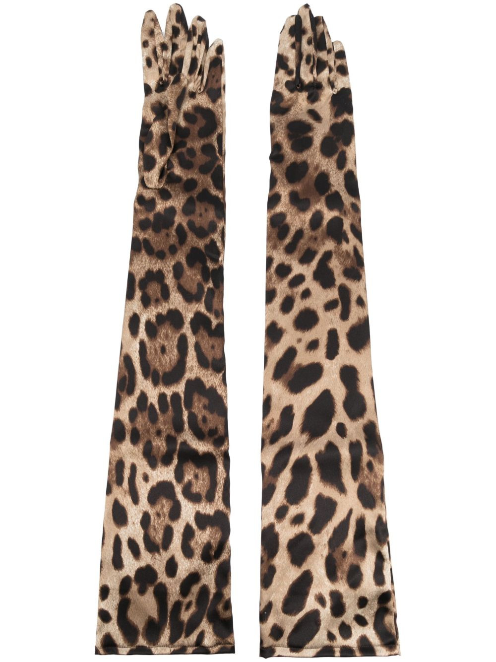 leopard-print long gloves - 1
