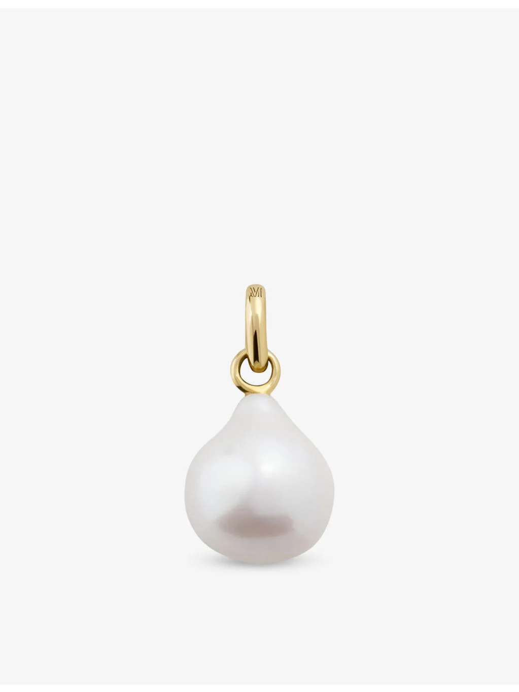 Small 14ct Yellow-Gold and Baroque Pearl Charm - 1