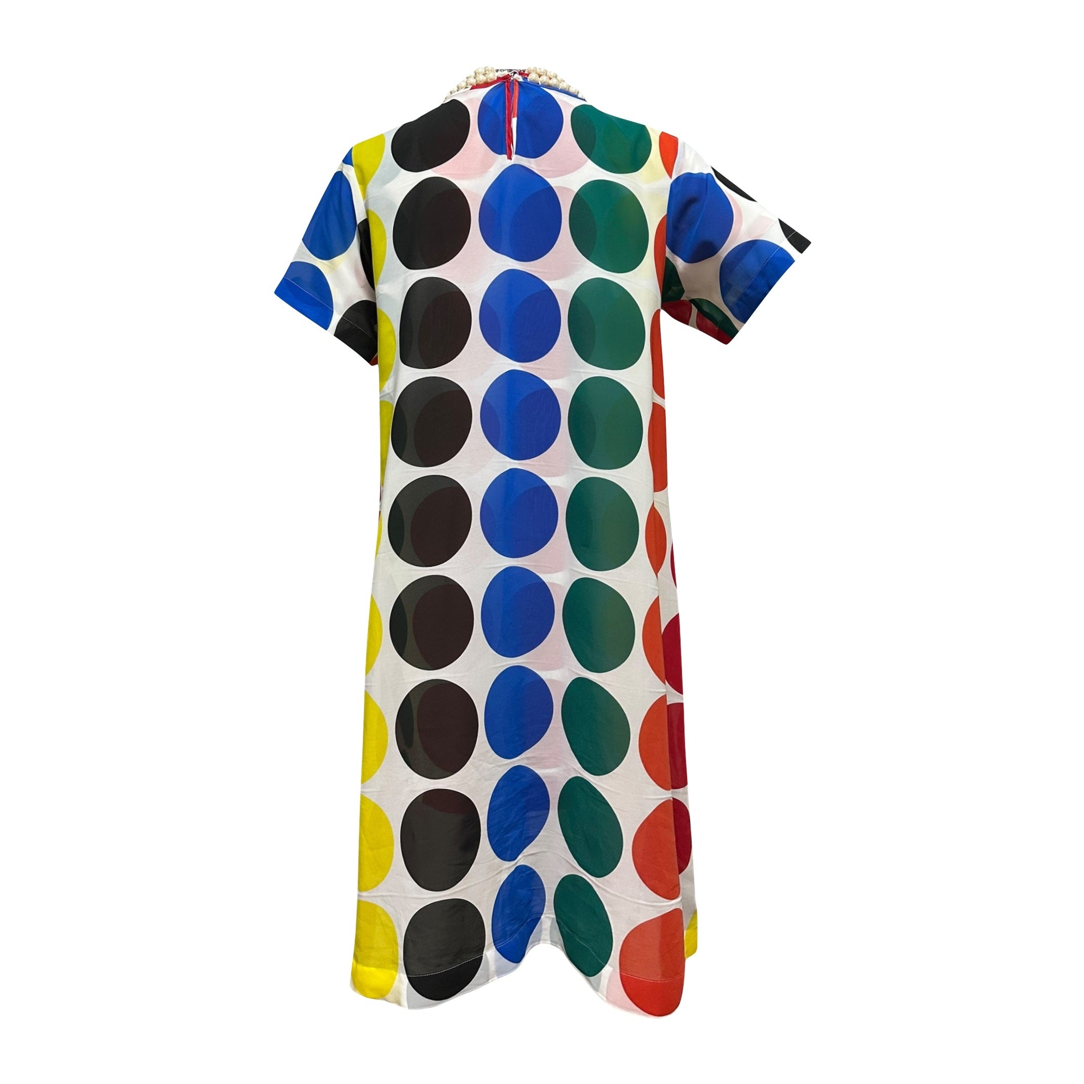 JUNYA WATANABE Spring Summer 2001 Pearl Embellished Polka Dot Midi Dress - 2