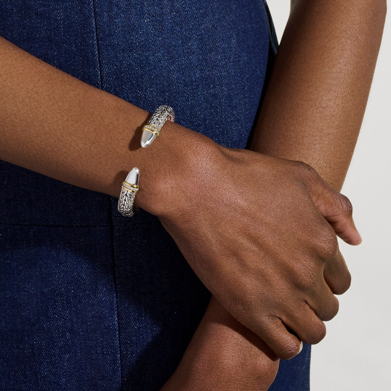 Spear 50 Flex Cuff, Gold, Sterling Silver, Diamonds 6