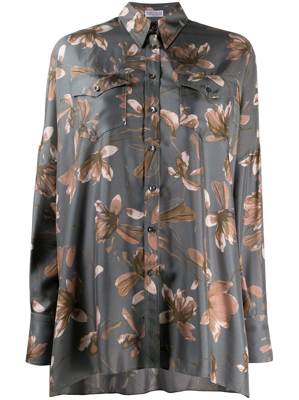 oversized floral blouse - 1