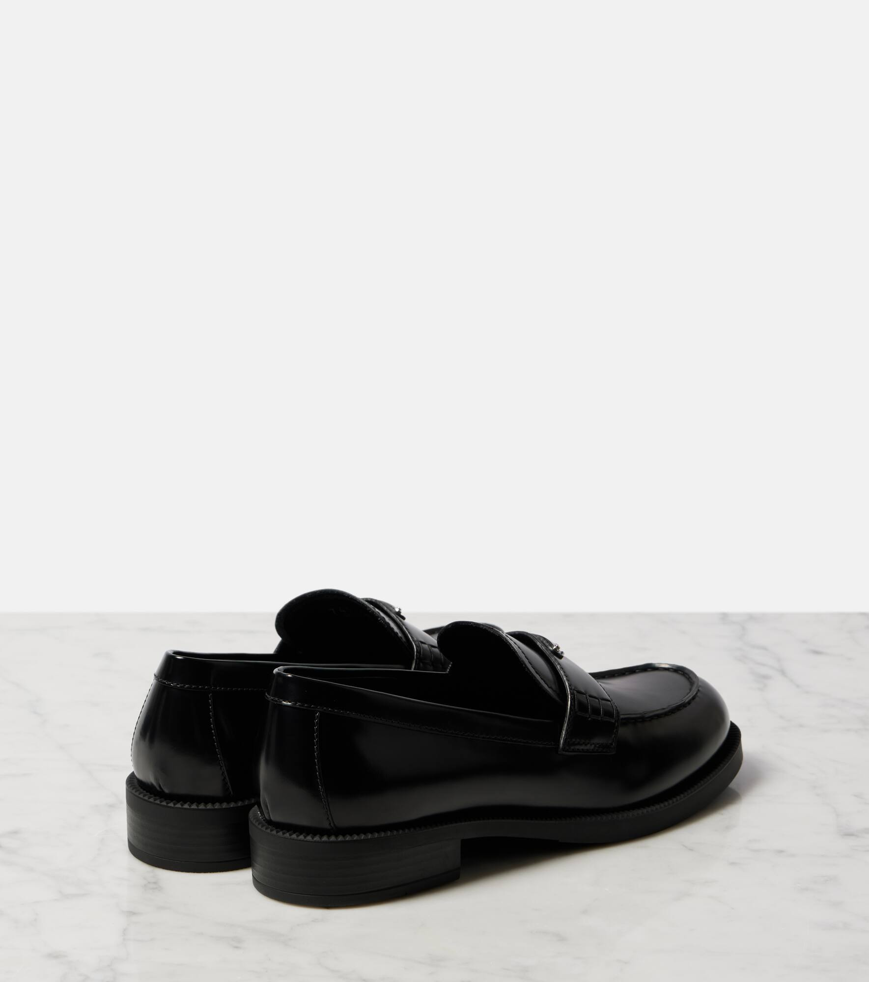 Logo leather loafers - 3