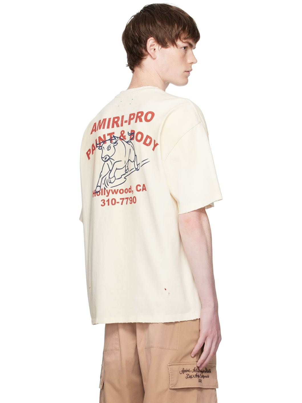 Beige 'AMIRI' Bull Oversized T-shirt - 3