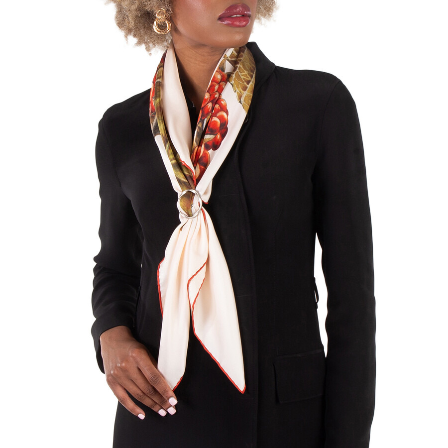 Ferragamo Blackberry Print Silk Scarf - 1